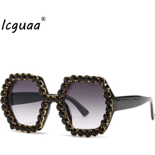 Luxury Brand Designer Fashion Rhinstone Sunglasses 2020 Crystal Square Sunglasses Women Men Gradient Sun Glasses UV400 gafas