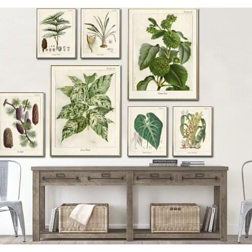 Spray Color Retro Plant Flower Fruit Landscape Combination Canvas Painting Wall Frameless Picture Poster Living Room Decoration