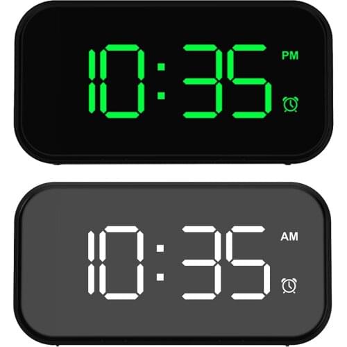 Digital Alarm Clock LED Screen 5'LED Screen with Black Case,Dual USB Port,Big Digit Display