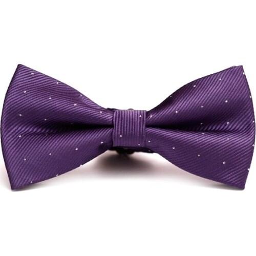 High Quality Bowtie For Men Fashion Purple Bow Tie Great For Party Formal Commercial Suit Wedding Ceremony Ties Dot