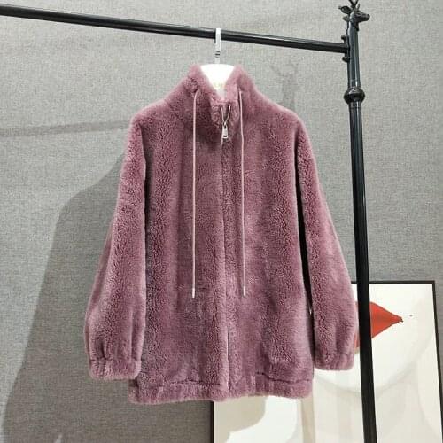 Women Quality High Clothes Winter 2021 New Arrival Casual Style Real Sheep Wool Coat Thick Warm Jacket Lady Plus Size Lamb Fur
