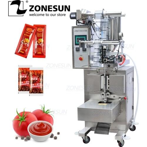 ZONESUN Automatic Custom Paste Vinegar Water Chilli Tomato Sauce Cream Bag Forming Filling And Sealing Machine