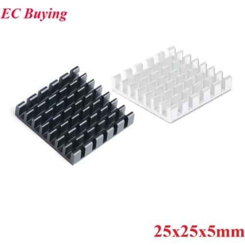10pcs 25x25x5mm Heatsink Cooling Fin Radiator Aluminum Cooler Heat Sink for CPU Route Amplifier 25*25*5mm 25mmX25mmX5mm