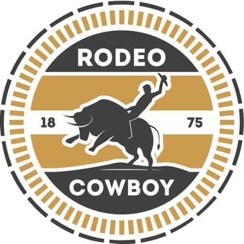 13cm x 13cm for American Rodeo Vintage Label with Cowboy Creative Car Sticker Fashion Occlusion Scratch Decal Decor