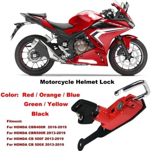 2013-2019 CB500X Helmet Lock Mount Hook 6 color Side Anti-theft Security For HONDA CB 500X CB 500F CBR500 R 13-19 CBR400R 16-19