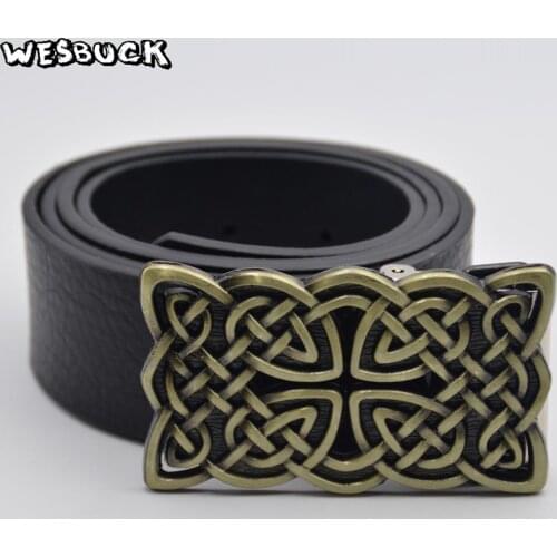 5 PCS MOQ WesBuck Brand Petwer Finish Knot Belt Buckle With Zinc-Alloy Buckles Holiday gifts