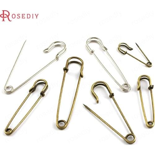 20PCS Length 35MM to 70MM No Hanging Hole Iron Big Brooch Pins Brooch Base Jewelry Accessories Findings Wholesale