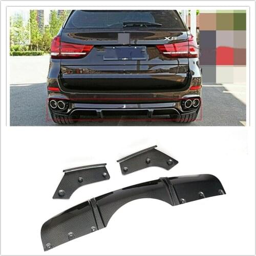 Rear Bumper Lip Diffuser For BMW F15 X5 M Sport M-Tech 2014-2018 P Style Real Carbon Fiber Car Exterior Trunk Exhaust Spoiler