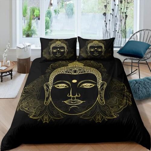 Home Living Luxury 3D Buddha Bedding Set Girls Duvet Cover Set Pillowcase Kids Bedding Set Queen and King EU/US/AU/UK Size