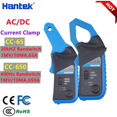 Hantek CC-650 CC-65 Current Clamp Oscilloscope Probe for 6022BE 1008C AC/DC Токоизмерительный зонд with BNC Plug 20KHz/400Hz