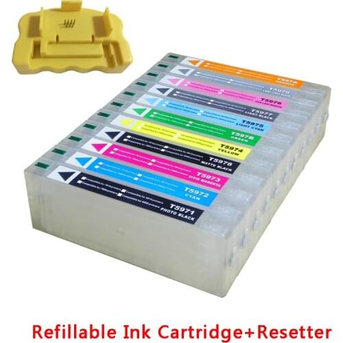 11pcs 700ml Refillable Cartridge With Resetter For Epson Large Format Stylus Pro 7900 9900 7910 9910 Printer With High Quality