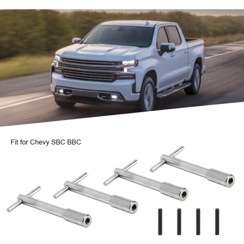 4pcs Valve Cover T‑Bar Wing Bolts Aluminum Alloy 1/4‑20in Thread Size High Precision Fit For Chevy SBC BBC