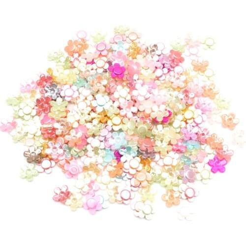 LF 200Pcs Petal 8mm Pearl Decoration Craft Flatback Cabochon Embellishments For Scrapbooking Kawaii Cute Diy Accessories