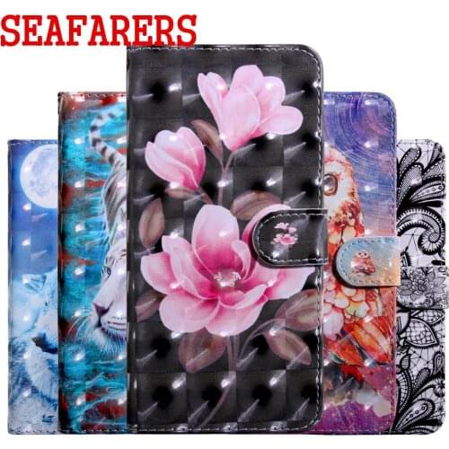 SEAFARERS For Samsung Galaxy A10 A20 A30 A40 A50 A70 Case 3D Vision Painted Flip Case For Samsung A70 A20 A30 A50 PU Phone Cover