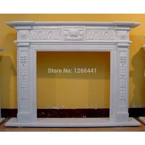 Marble fireplace mantel surround English style living room stone fireplace custom made