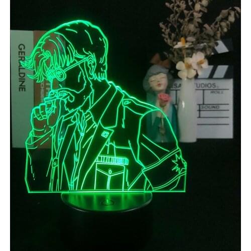 Manga Attack on Titan Shingeki No Kyojin Zeke Jaeger Japanese Anime 3D Night Light Alarm Clock Base Light Color with Remote