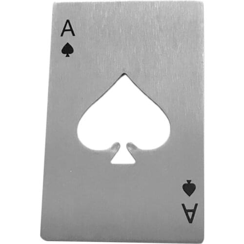 Novelty Steel Poker Card Home Bar Beer Lid Bottle Opener Tools Gifts for Wallet