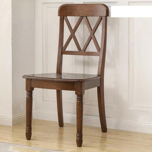 American-style Solid Wood Dining Table And Chair Seat Household Log Art Distressed Desk Chair Dining Chair