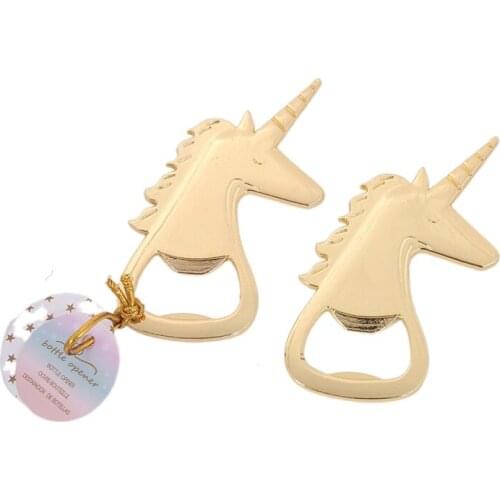 Kitchen Gadgets Gold Unicorn Shaped Beer Bottle Opener European and American Creative Wedding Favours Opener Bar Accessories