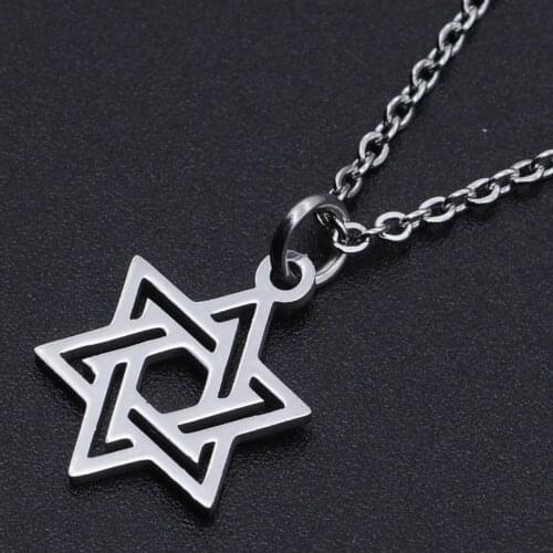 Star of David Stainless Steel Charm Necklace for Women Dainty Steel Necklaces Fashion Jewelry Necklaces Accept OEM Order