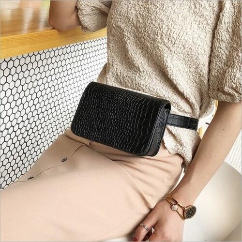 HOT Waist bag Korean fashion female bag crocodile pattern small square bag simple and versatile messenger shoulder bag chest bag