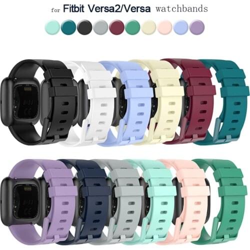EiEuuk Adjustable Soft Silicone Replacement Sport Watchband Wrist strap Bracelet for Fitbit Versa/Versa 2/Versa Lite Smartwatch