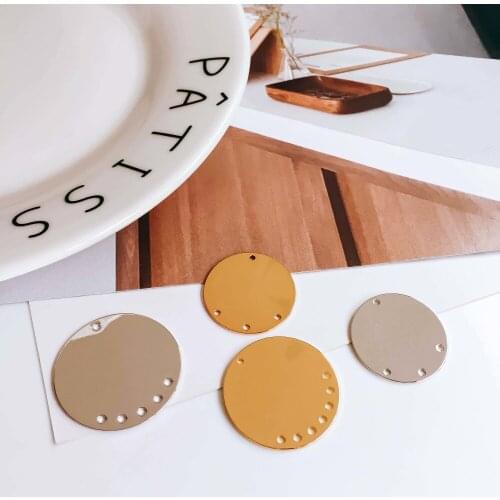 White K Gold Eardrop Accessories Metal Piece Pendant Earring Necklace Charms Diy Making Material Jewelry Finding 6pcs