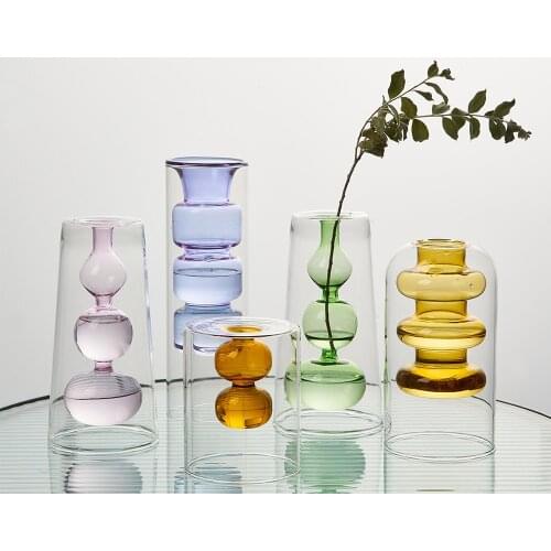 Nordic Glass Vase Hydroponics Home Decor Living Room Decor Desk Accessories Terrarium Decor Vases for Flower Arrangements Gifts