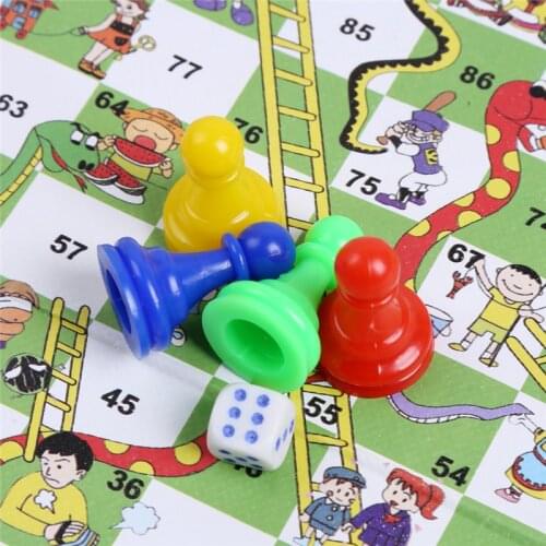 Folding Snake Chess Toys For Children Portable Snakes And Ladders Puzzle Game Preschool Training