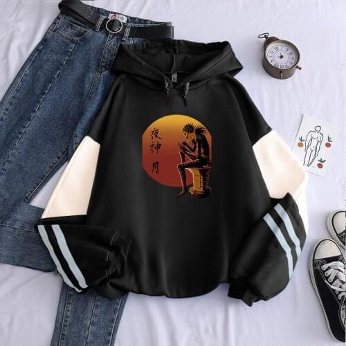 Japan Anime Death Note Ryuk Hoodies Men Harajuku Vintage Cartoon Manga Clothes Oversized Men Winter Patchwork Hooded Sweatshirts