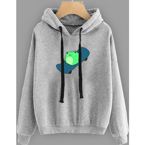 Kawaii Print Oversized Hoodie Womens Fashion Casual Hooded Sweatshirt Loose Sports Tops Pullover Kawaii Cute Womens Sweater