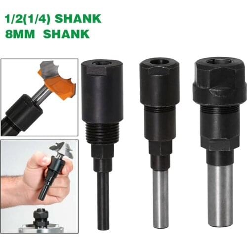 Wood Cutter 1/4" 8mm 1/2" Shank Router Bit Extension Rod Collet Engraving Machine Extension Milling