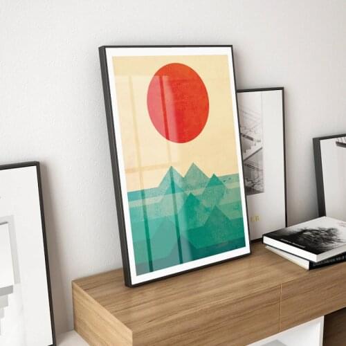 Japanese Canvas Prints and Posters Wall Art Sun Wall Pictures for Home Decoration, Modern Paintings Room Decor