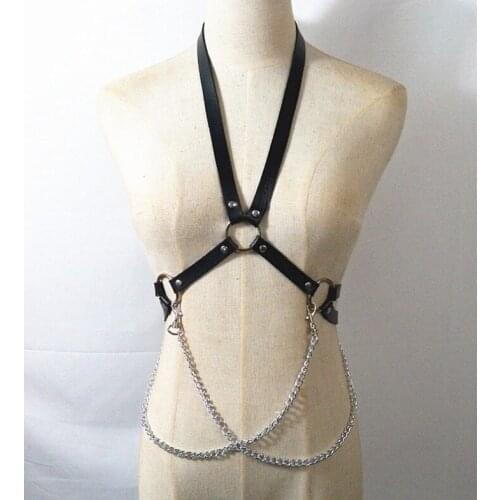 Women Underwear Leather Chest Harness Leg Girdle Fashion Bra Belt Stockings Crop Top Sexy Suspender Bondage Bdsm Bondage Gear