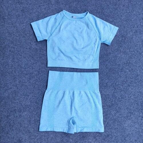 2PCS/Set Seamless Fitness Women Yoga Suit High Stretchy Workout Sport Set Padded Sports Bra High Waist Sports Legging Gym