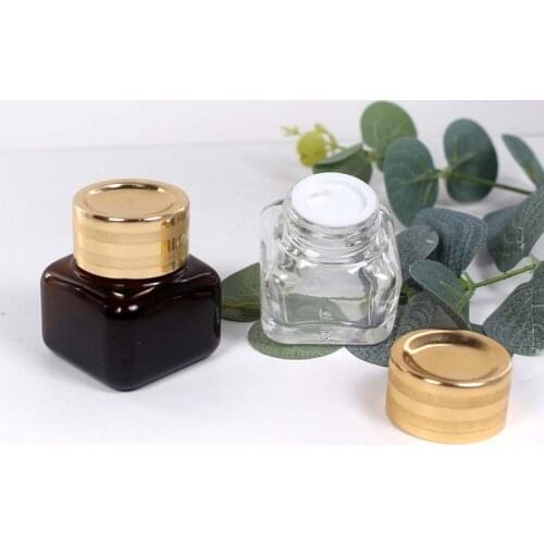 20pcs 15g Square Transparent Glass Eye Cream Empty Jar Cosmetic Skin Care Cream Packaging Container