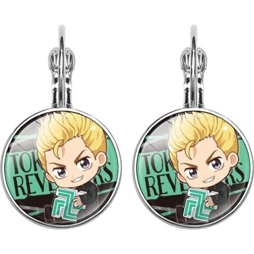 2021 New Anime Tokyo Revengers Izana Kurokawa Hanafuda Time Gem Earings Studs Cosplay Jewelry for Mren Women Clip on Earrings