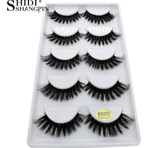 5 Pairs 3D Mink Hair Natural Cross False Eyelashes Long Messy Makeup Fake Eye Lashes Extension Make Up Beauty Tools maquiagem