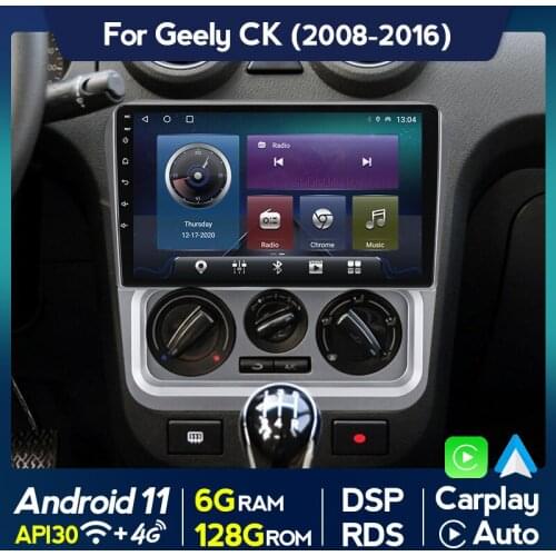 6G+128G Android 11 Car Radio Multimedia For Geely CK 2008 2009 2010 2011 2012 2013-2016 Navigation GPS Video DVD Player Wifi DSP