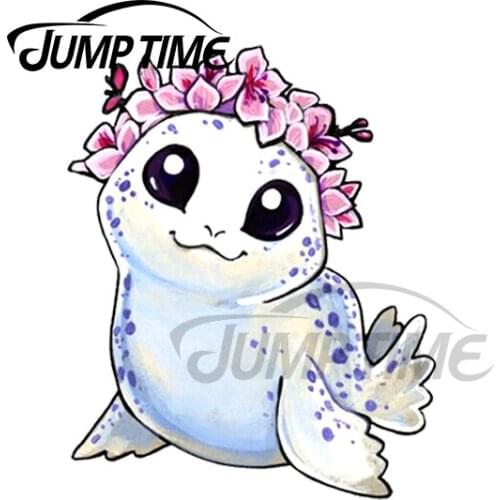 JumpTime 13 x 6.3cm For Cherry Blossom Seal RV Car Stickers Windows Scratch-proof Cartoon Vinyl Car Wrap Waterproof Decal