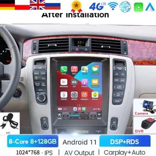 9.7" Tesla Style Android 11 system Car Radio For Toyota Crown 2004-2012 Car Multimedia Player Auto GPS Navigation Stereo 4G LTE