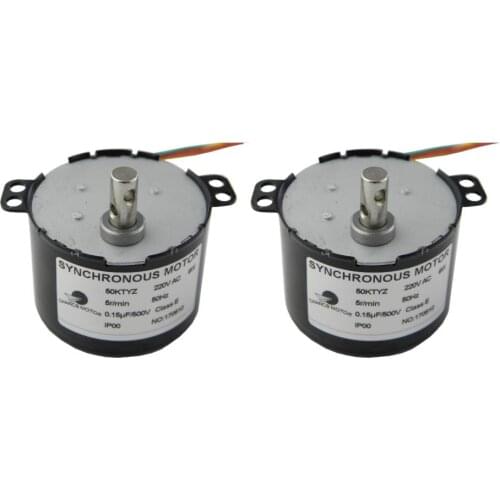 CHACNS 50KTYZ 220V 5RPM Synchronous Geared Motor Electric Synchron Motor 2PCS