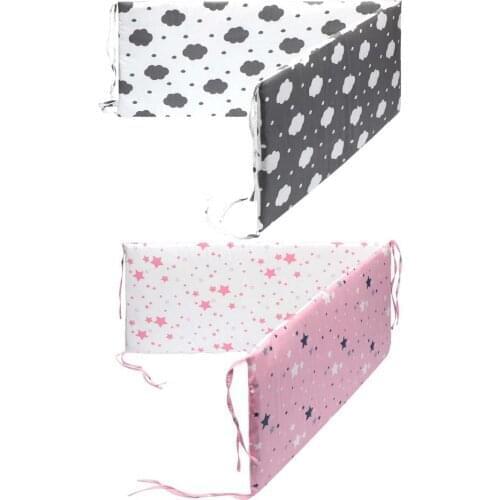 Nordic Stars Design Baby Bed Thicken Bumpers One-piece Crib Around Cushion Cot Protector Pillows Newborns Room Decor