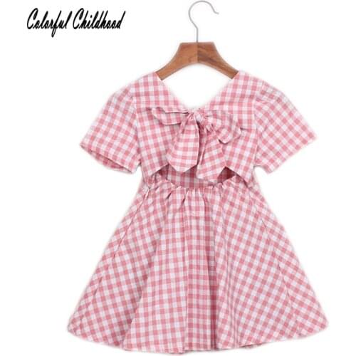 Kids beach dress summer casual bowknot backless dress summer girls dress children bohemian style clothing