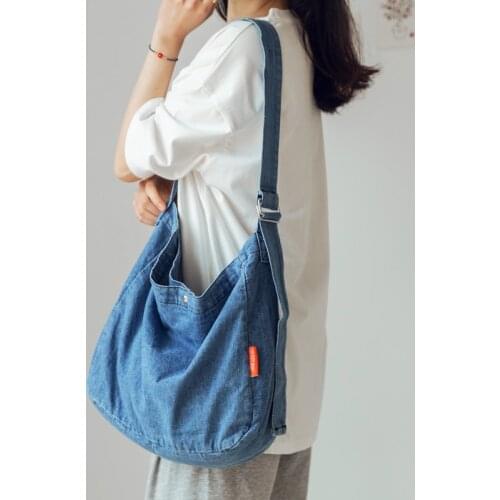Denim shoulder messenger bag bolsos grandes dames tas jeans crossbody bags for women torebka listonoszka sac bandoulière femme