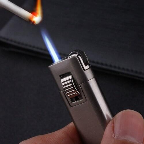 Torch Turbo Lighter Long Strip Windproof Grinding Wheel Metal Gas Lighter Portable Spray Gun Fixed Fire Cigarette Cigar Lighter