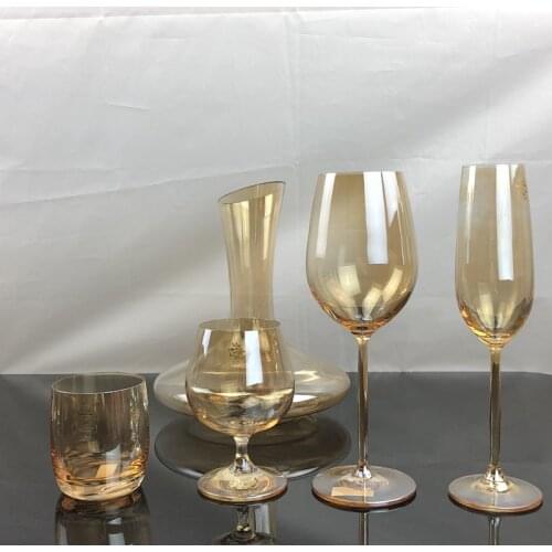 1pcs crystal glass wine glasses Golden Plated champagne Cup Whiskey Glass Brandy Cup Decanter kitchen dining bar Home Drinkware