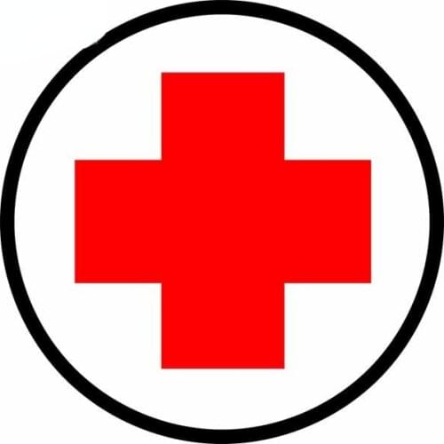 Classic Design Red Cross Vinyl Material Car Stickers Trunk Decal Car Styling Campervan Personality Refrigerator Decor Kk13*13cm