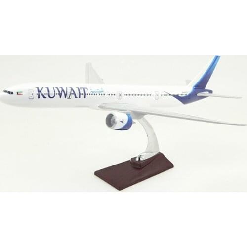 47CM 1/160 Scale 777 B777 Collectible KUWAIT Airlines Airplane Model Toy Aircraft Die-cast Resin Plastic Plane Gifts Souvenir
