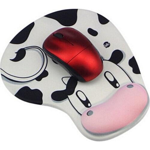 Cow Anti-Slip Computer Mouse Pad Mat with Gel Wrist Support for PC Macbook Laptop Accessories Drop Shipping
